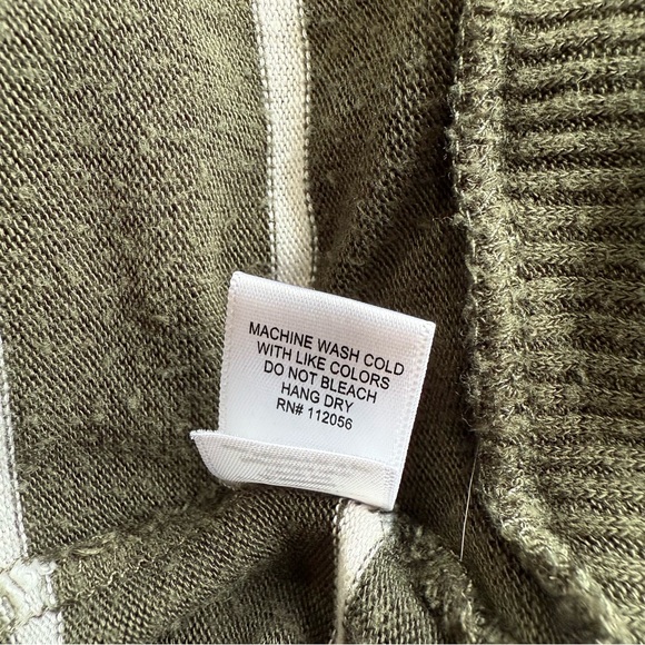 Women’s Zenana Outfitters Green and White Striped Snap Front Cardigan Size XL - Picture 7 of 8